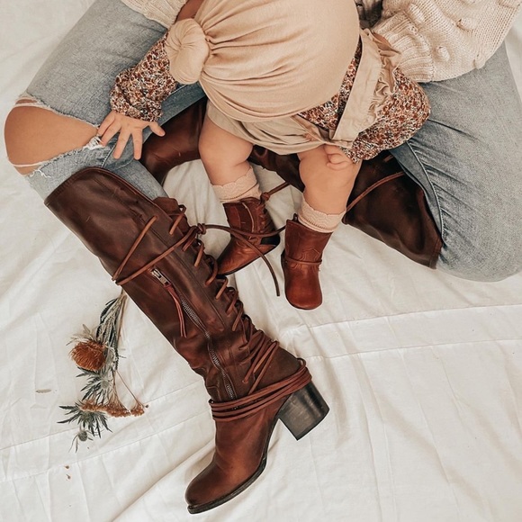 FREEBIRD Coal Lace Up Boot in Cognac Leather - Picture 2 of 9